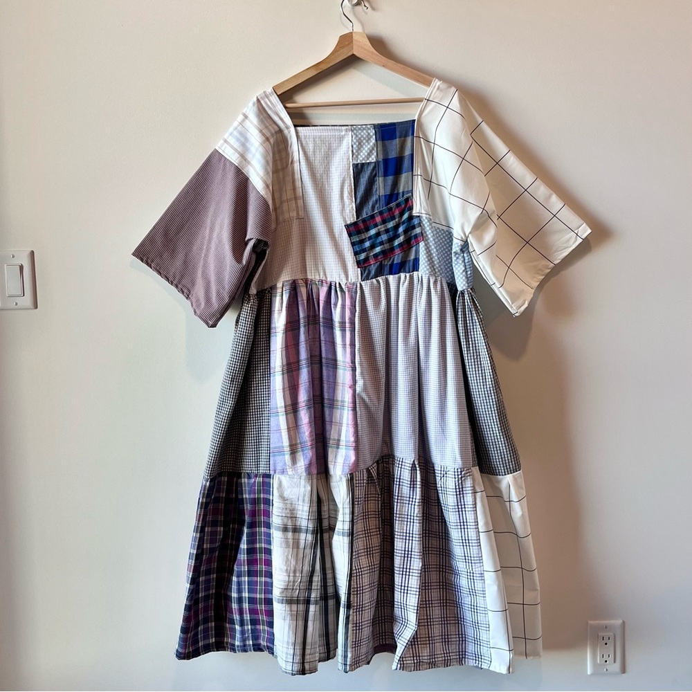 Handmade Quilted Patchwork Plaid Dress SKU 01174 - Picture 2 of 16